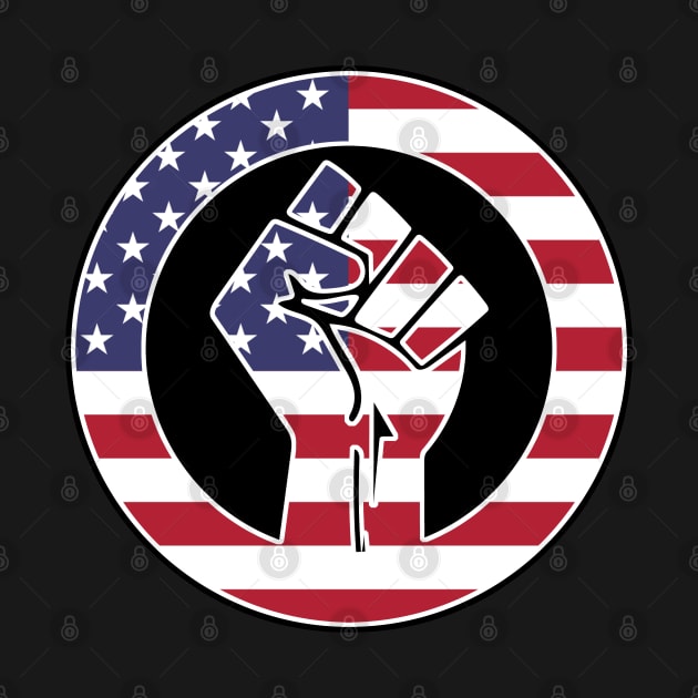 Black Lives Matter Fist Circled Flag America USA by aaallsmiles