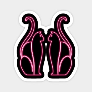 Pink Neon CATS Art Deco Magnet