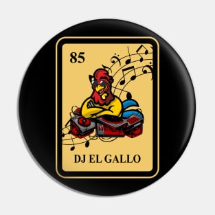 Mexican DJ El Gallo lottery traditional Music Bingo Card Pin