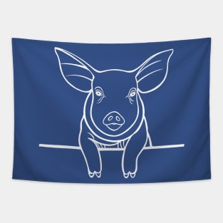 Pig Drawing - cute farm animal design Tapestry