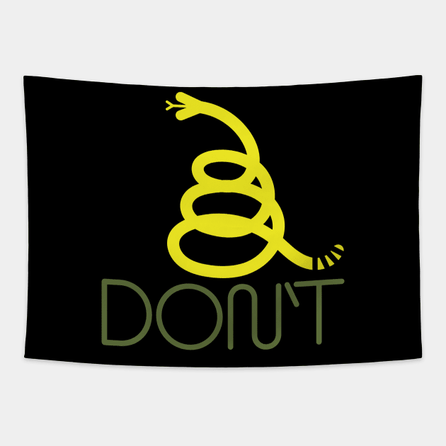 In Vogue Modern Yellow Minimalist Gadsden Snake Flag Stylish Dont Tread On Me Tapestry by PelagiosCorner