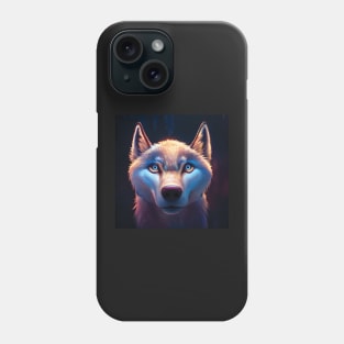 Wolf with Striking Blue Eyes Phone Case