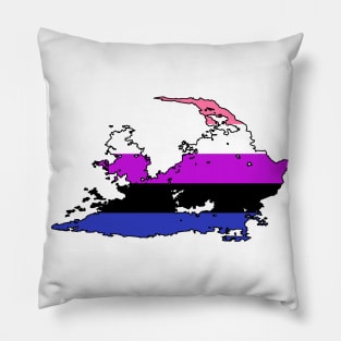Pride Koria Map - Genderfluid Pillow