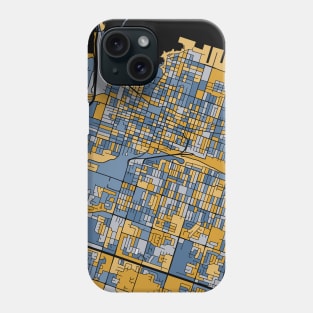 Hamilton Map Pattern in Blue & Gold Phone Case