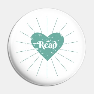 Read Heart - Light turquoise Pin