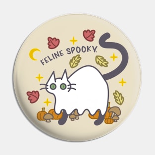 Feline Spooky - Cute Autumnal Halloween Ghost Cat Pin