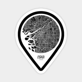 Osaka, Japan City Map - Travel Pin Magnet