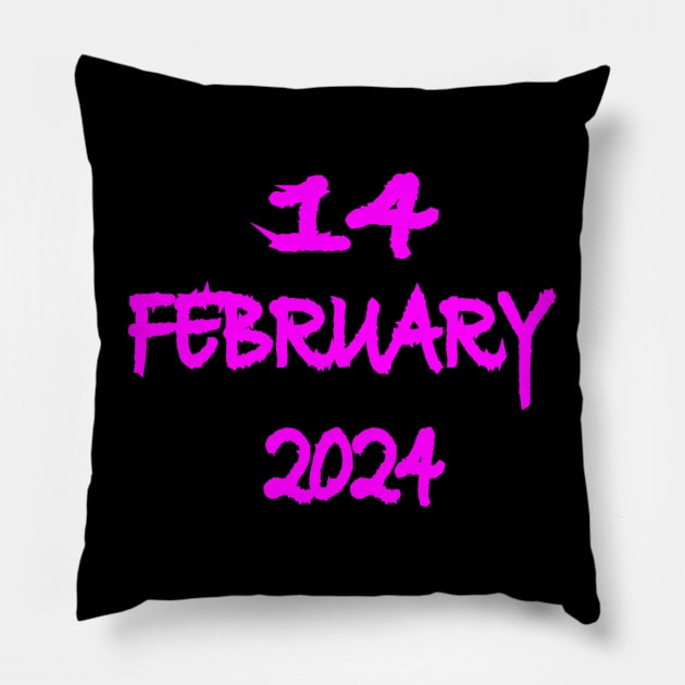 14 february 2024 Pillow by Holisudin 