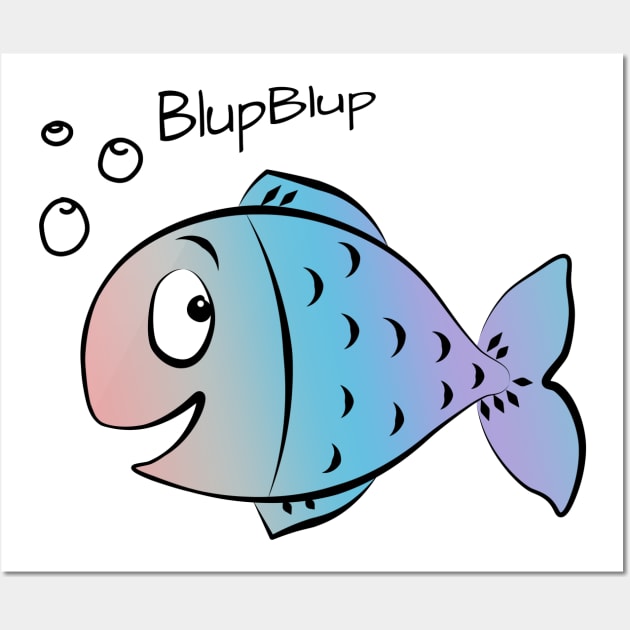 funny colorful Fish Cartoon - Fish Cartoon - Posters and Art Prints | TeePublic