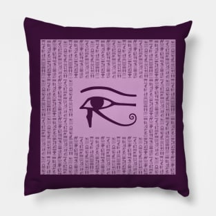 Eye of Horus, ancient Egypt, hieroglyphs, vintage look, purple Pillow