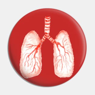 Human lungs watercolor Pin