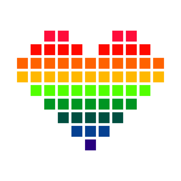 Rainbow Pixel Heart by Mertalou