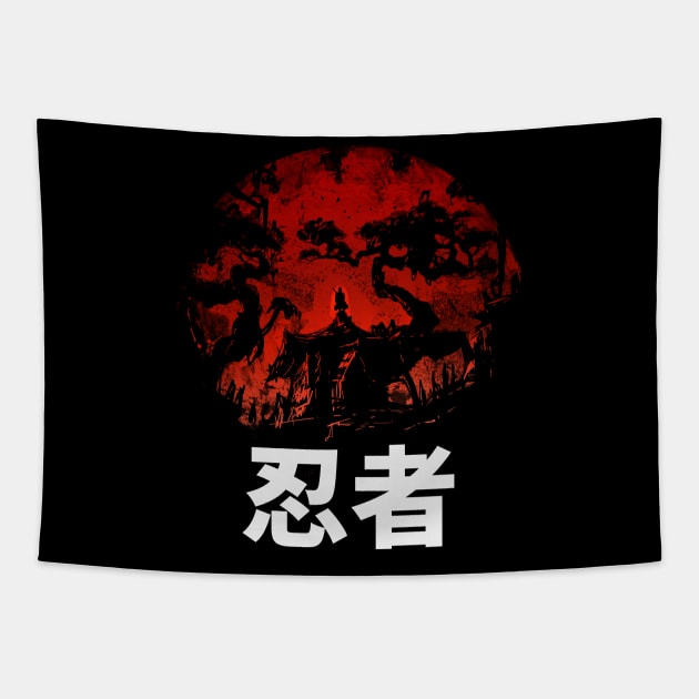 Ninja Parkour In Japan - Gaiden (Japanese Tale) Gaming Tapestry by Area31Studios