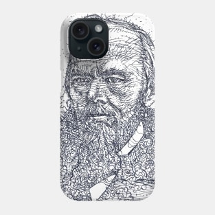 FYODOR DOSTOEVSKY ink portrait Phone Case