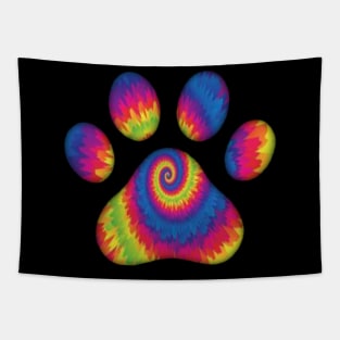 Footsteps Cat Rainbow Colours Tapestry