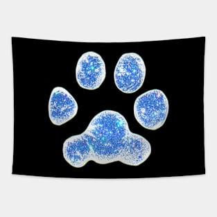 Cute Blue Paw Tapestry