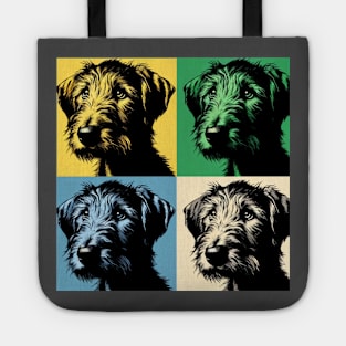 Pop Retro Irish Wolfhound Art - Cute Puppy Tote