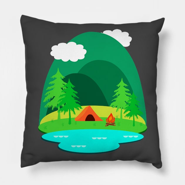 Camping Adventure Pillow by julieerindesigns