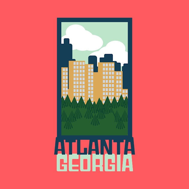 Atlanta Skyline T-Shirt by Clever City Creations