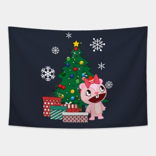 Giggles Around The Christmas Tree Happy Tree Friends Tapestry