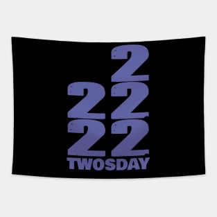 22222 Twosday in Very Peri Typography Tapestry