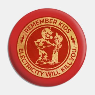 Vintage Remember Kids Red Art Pin