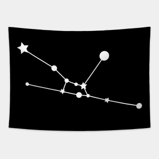 Taurus Zodiac Constellation in White Tapestry