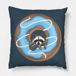 Cute raccoon and Yummy donut Pillow