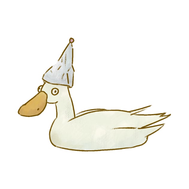 Duck with paper hat by Oranges