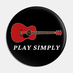 Play Simply Red Acoustic Guitar Pin