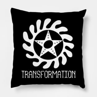 African Ghana Sankofa Symbols "Transformation" White Pillow