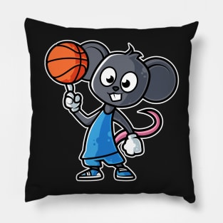 Mouse Basketball Game Day Funny Team Sports B-ball Rat graphic Pillow