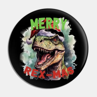 Merry Rex-Mas Christmas Dinosaur Pin