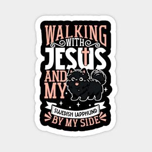 Jesus and dog - Swedish Lapphund Magnet