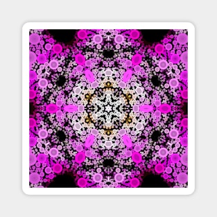 Dot Mandala Flower Pink and White Magnet