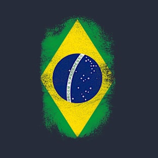 Brazil Flag Souvenir - Distressed Brazilian Design T-Shirt