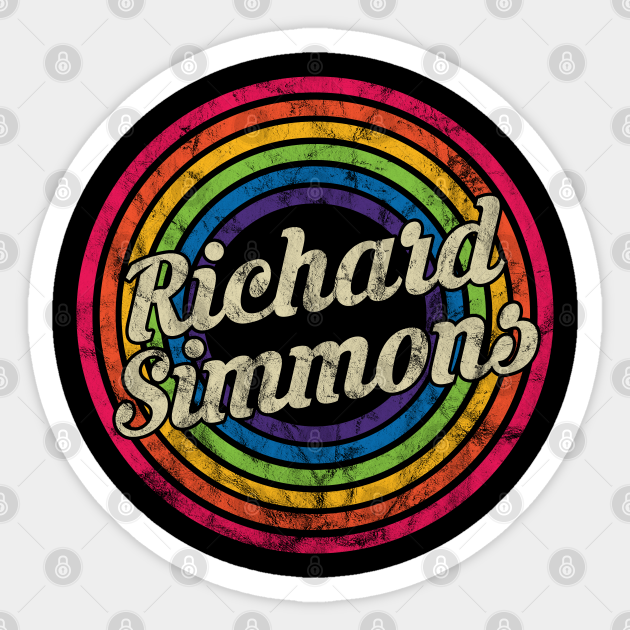 Richard Simmons - Retro Rainbow Faded-Style - Richard Simmons - Sticker