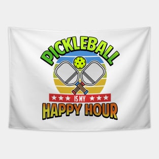 Pickleball Gifts Pickleball is my Happy hour Tapestry