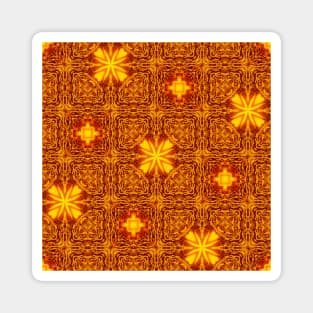 Golden Yellow Sunflower Pattern 7 Magnet