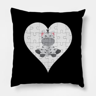 Jigsaw  Zebra Heart Design - Wild Animal Zebra Pillow