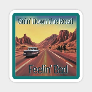 Grateful Dead Parking Lot Art Deadhead handpainted Goin Down the road Desert Retro Magnet