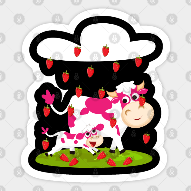 Cute Strawberry Cow Strawberry Cow Pet Sticker Teepublic Do you like cute things? cute strawberry cow