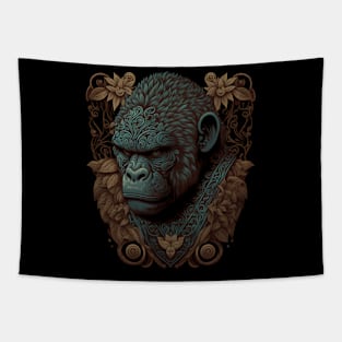 Gorilla decorated with Javanese ornaments Tapestry