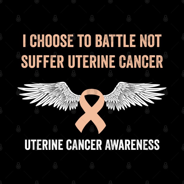 uterine cancer fighter - gynecological cancer awareness peach ribbon month by Merchpasha1