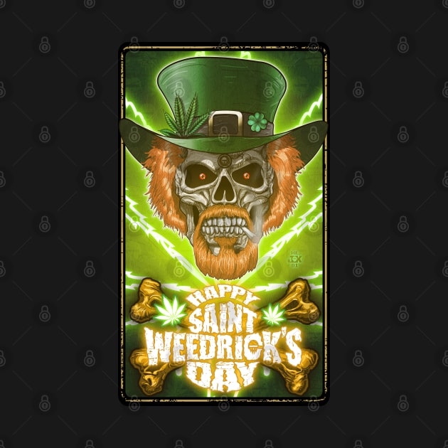 Happy Weedrick's Day, Saint Patrick Skull, saint patrick's day, weed by HEJK81