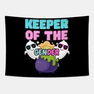 Cute Halloween Keeper of The Gender Reveal Ghost Cauldron Tapestry