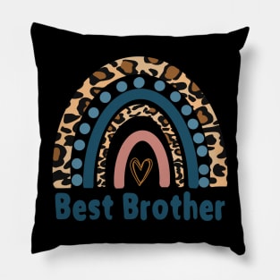 Best Brother Fun Gift Idea Funny Leopard Rainbow Print Pillow