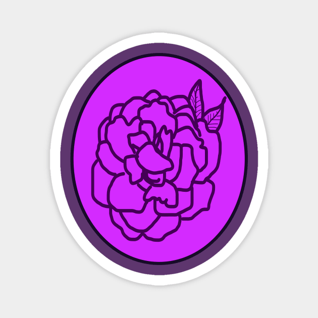 Purple rose doodle Magnet by RAK20