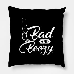 Bad Boozy - Bachelorette Party - Wedding Bride Gift Pillow