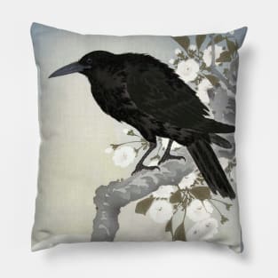 Crow and full moon Pillow